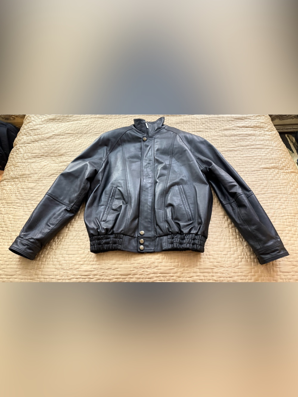 Luis Alvear Vintage Men's Leather Bomber Jacket Size M